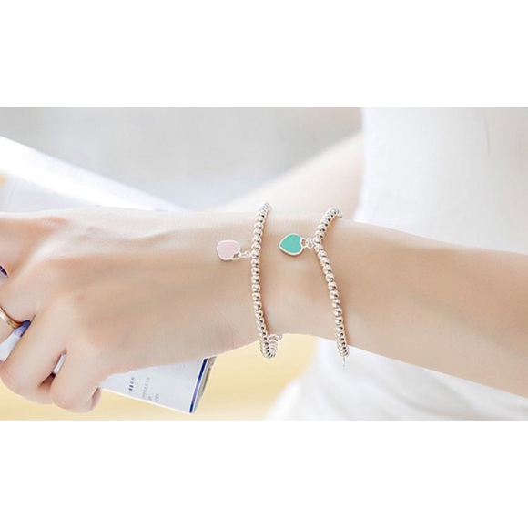 Bracelet .925 Silver w Pink Heart 🌷 - Picture 5 of 5